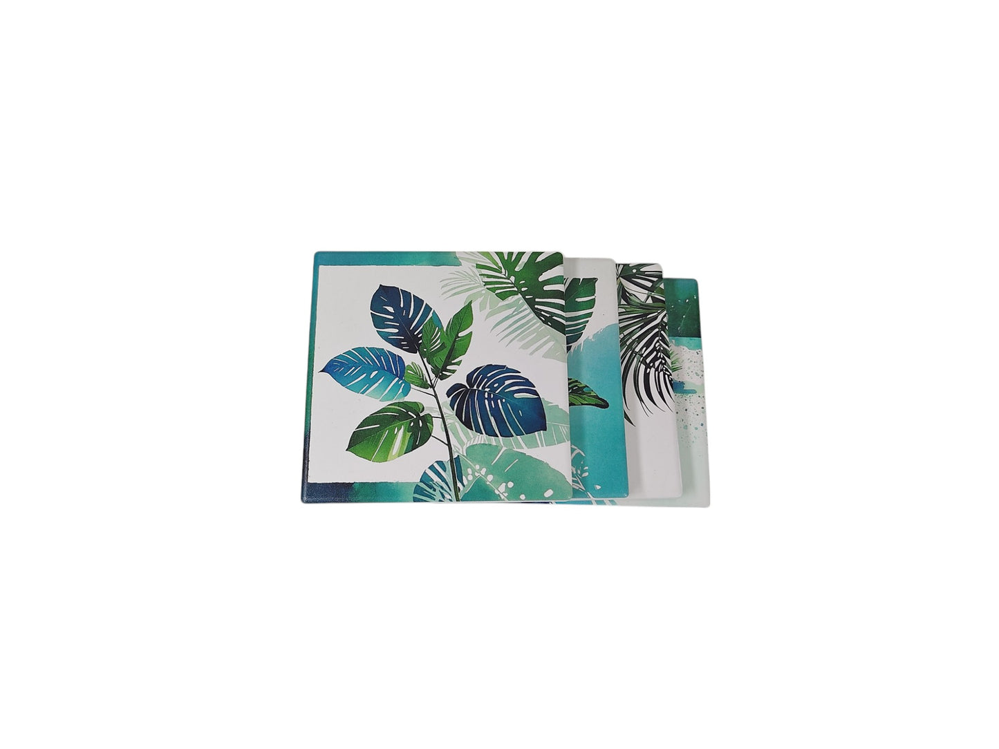 Square Ceramic Coasters 10cm x 10cm Set of Four - Botanical Serenity