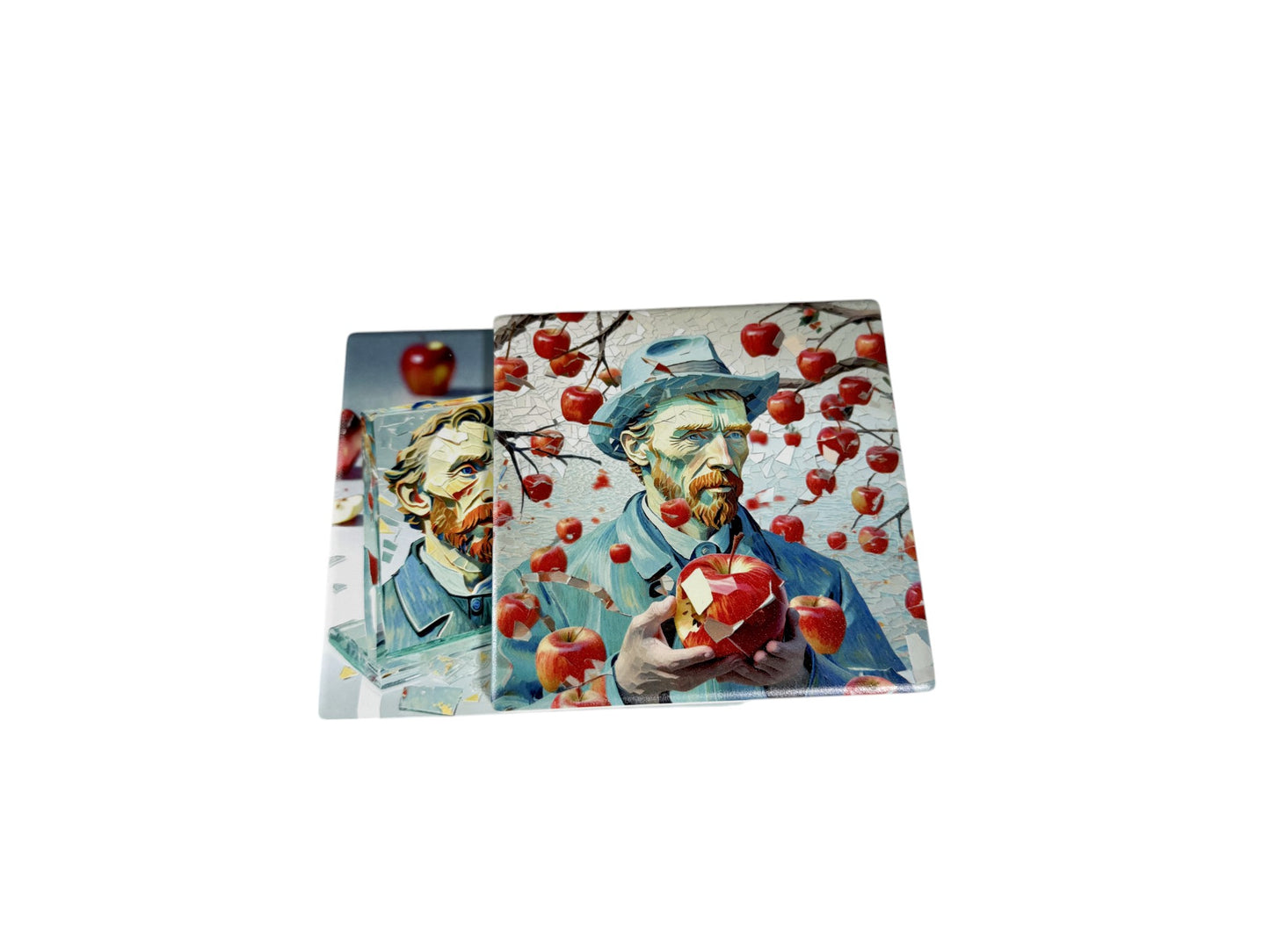 Square Ceramic Coasters 10cm x 10cm Set of Two - Van Gogh’s Orchard