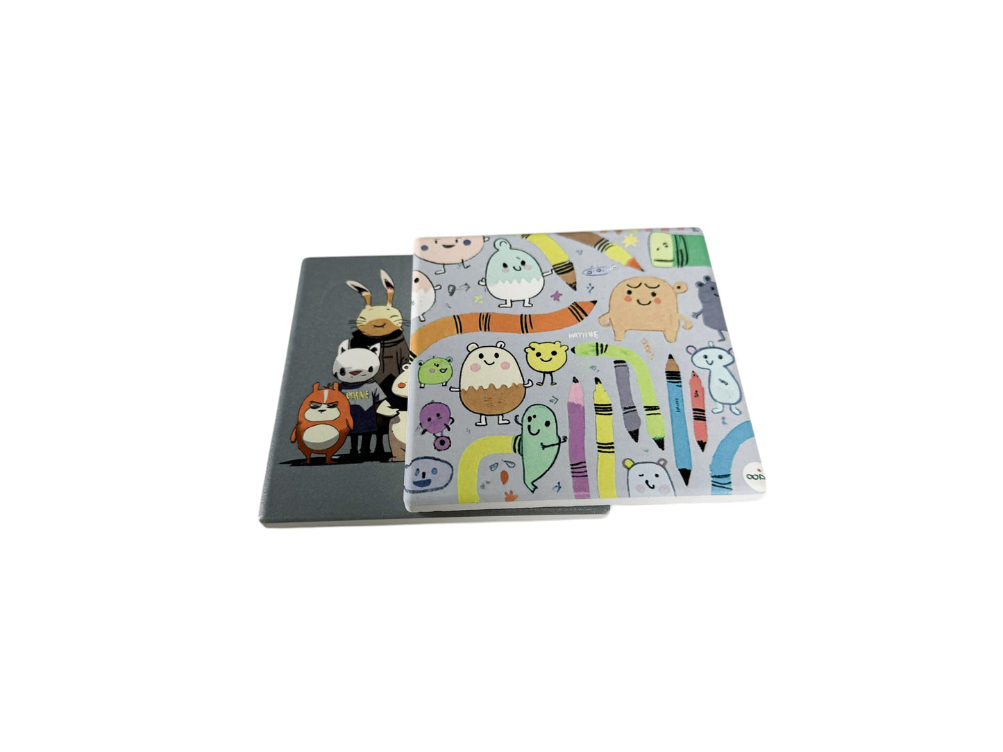 Square Ceramic Coasters 10cm x 10cm Set Of Two - Character Chronicles
