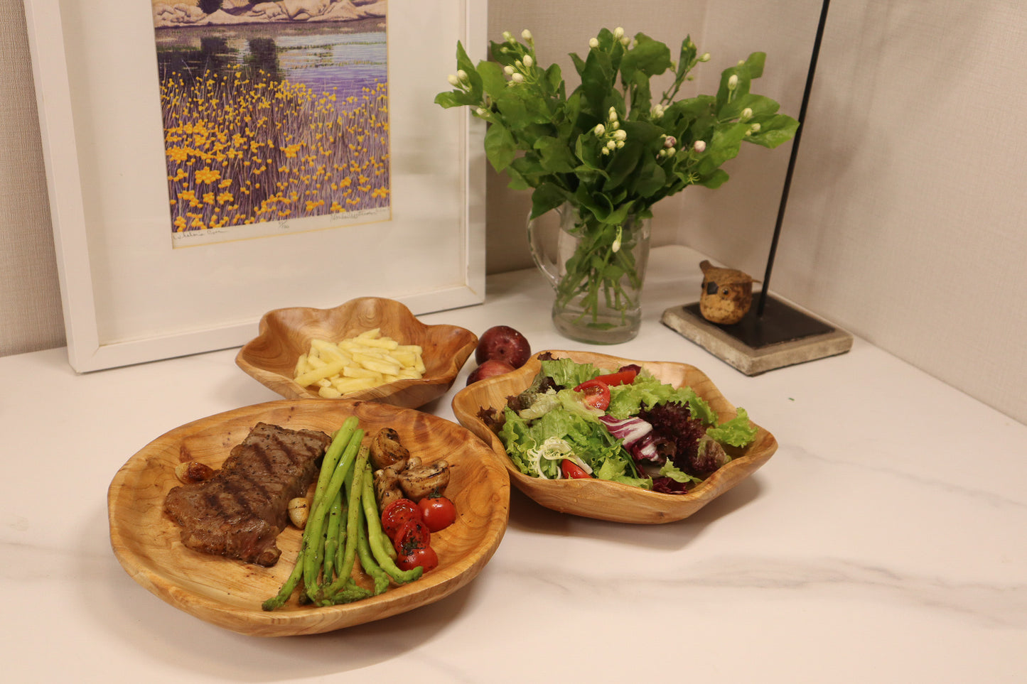 Premium Firwood Wooden Polygon Plate Three Sizes