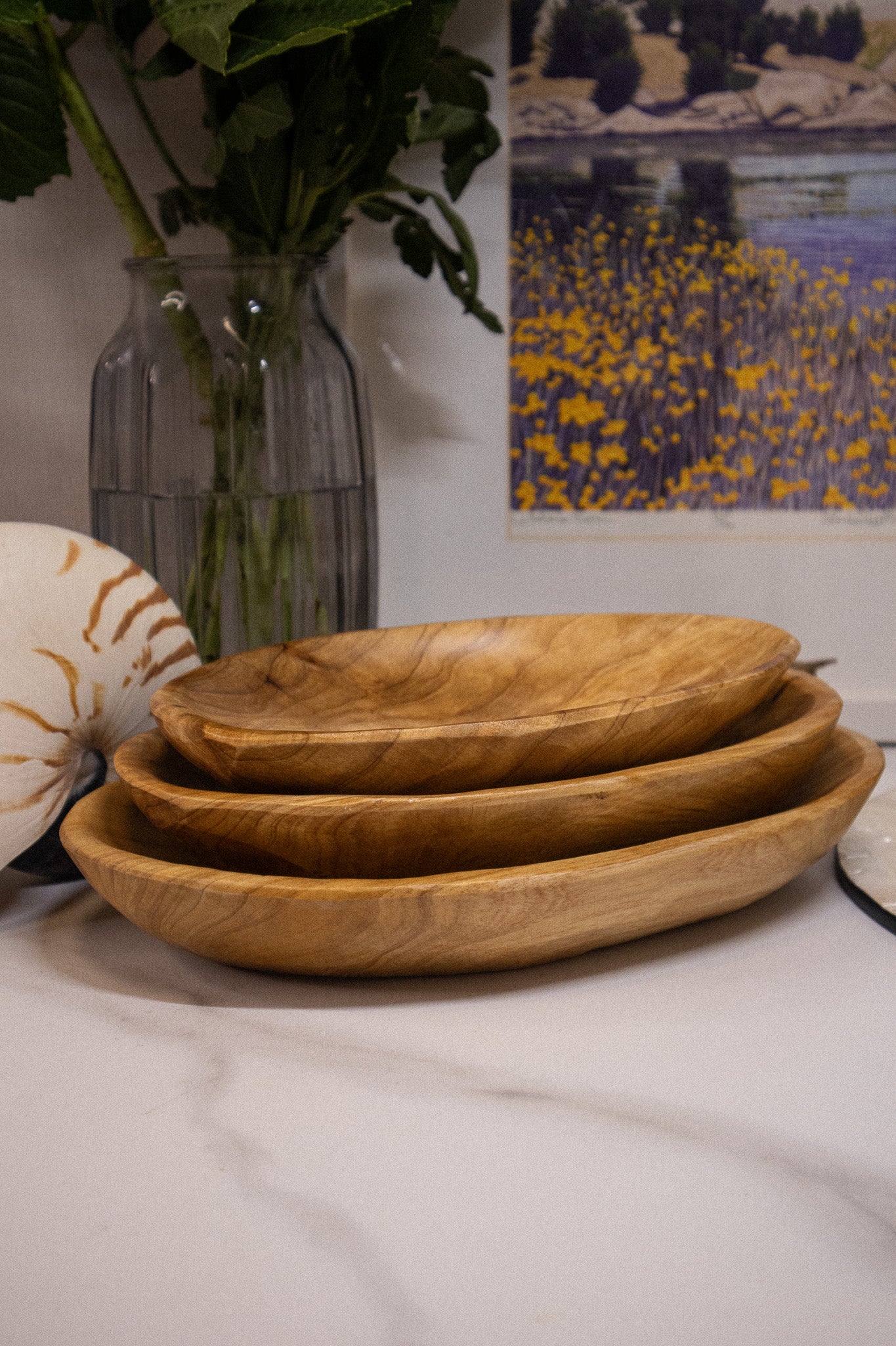 Premium Firwood Wooden Boat Shaped Plate Three Sizes