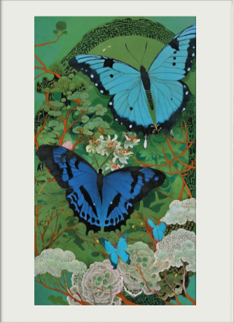 Wall Art Prints 22cm × 29cm Textured Art Paper Fine Art Inkjet Printing- Wings of Azure Grace