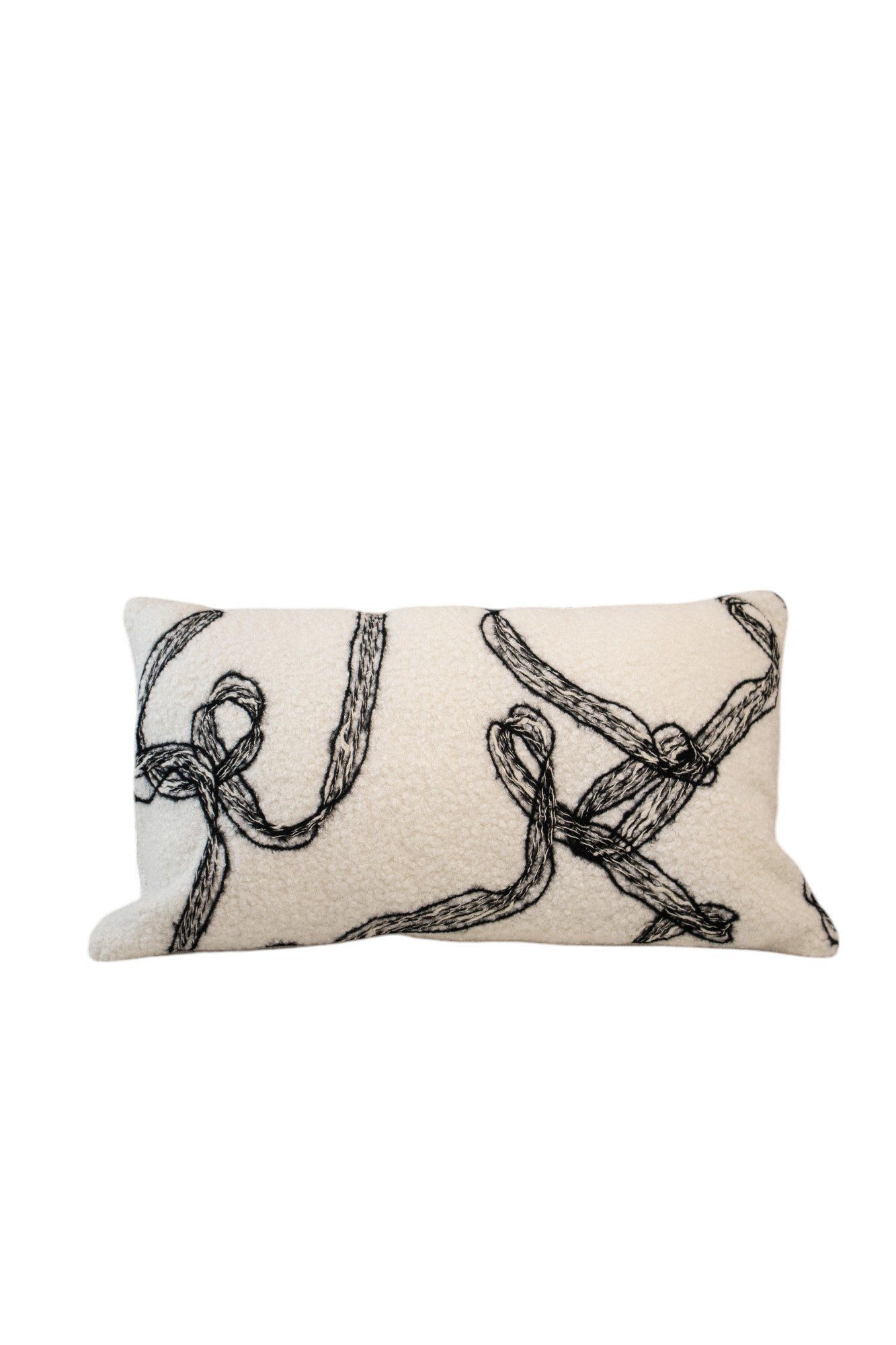 Plush Embroidered Cushion Lumber Cushion 50cm x 28cm