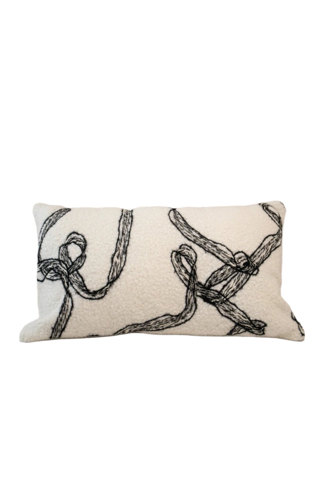 Plush Embroidered Cushion Lumber Cushion 50cm x 28cm