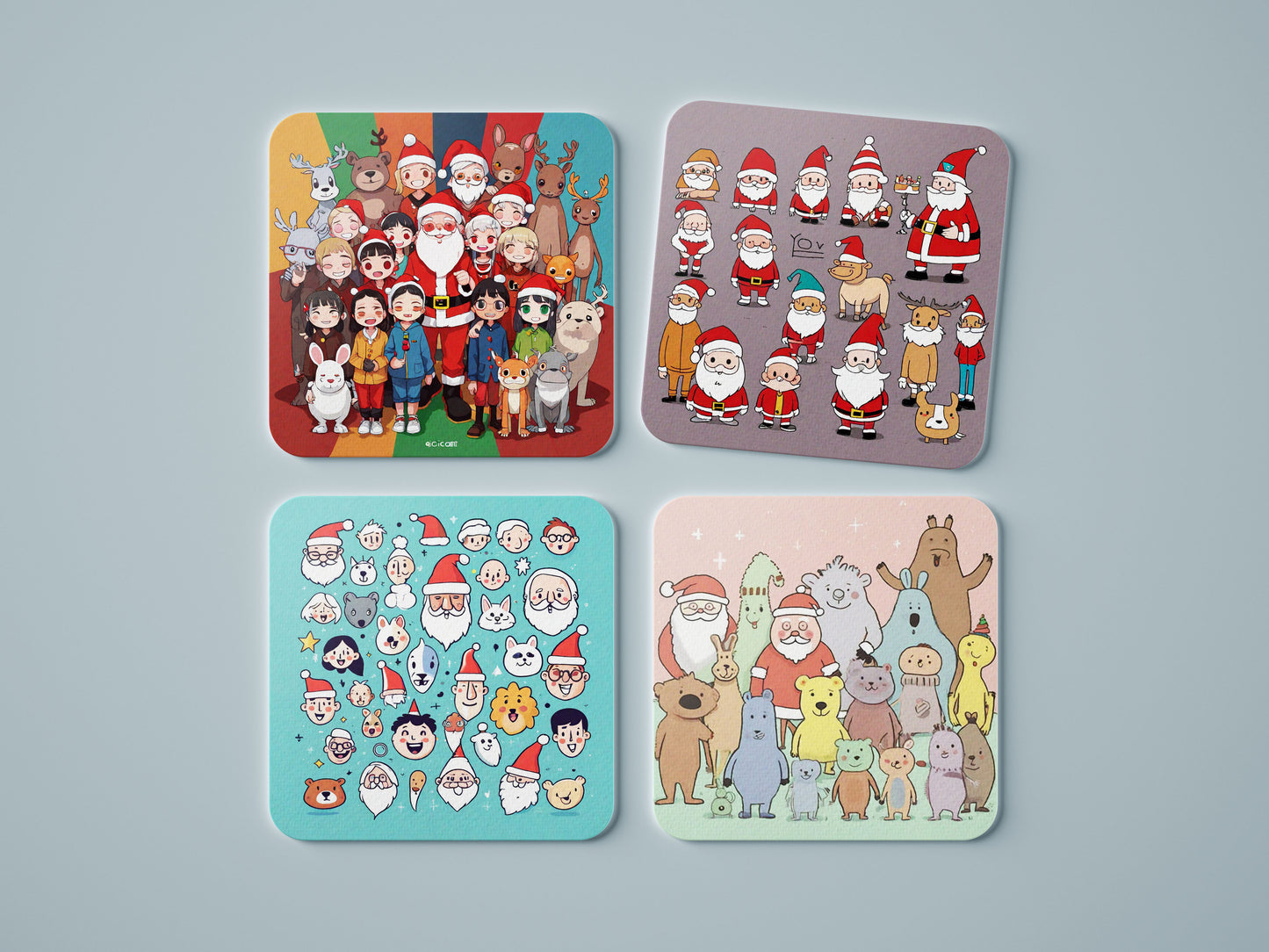 Square Coasters - Santa’s Jolly Crew
