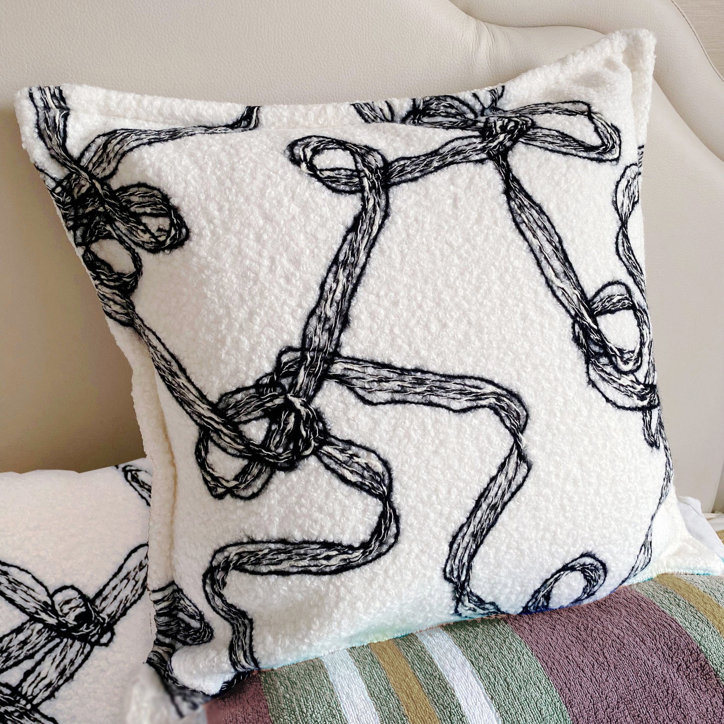 Plush Embroidered Cushion 50cm x 50cm